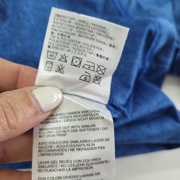 Jack Wolfskin Shirt Womens S Crosstrail T-shirt V-neck Short‎ Sleeve Blue - Picture 8 of 13